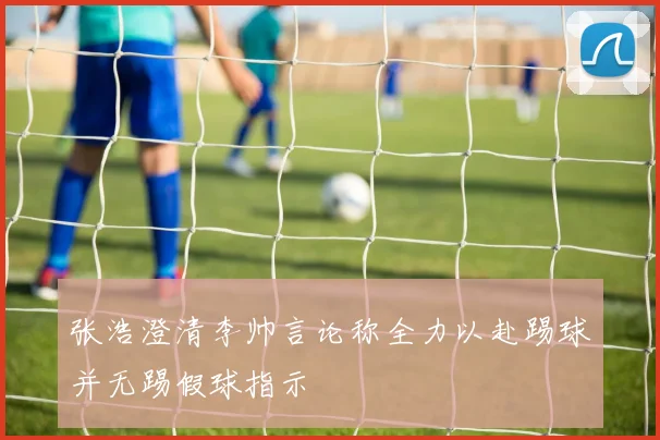 张浩澄清李帅言论称全力以赴踢球并无踢假球指示